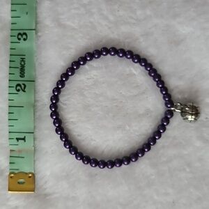 L&L Lavender/Purple Boho Stretch Bracelet with Basketball Charm 🏀  NWOT